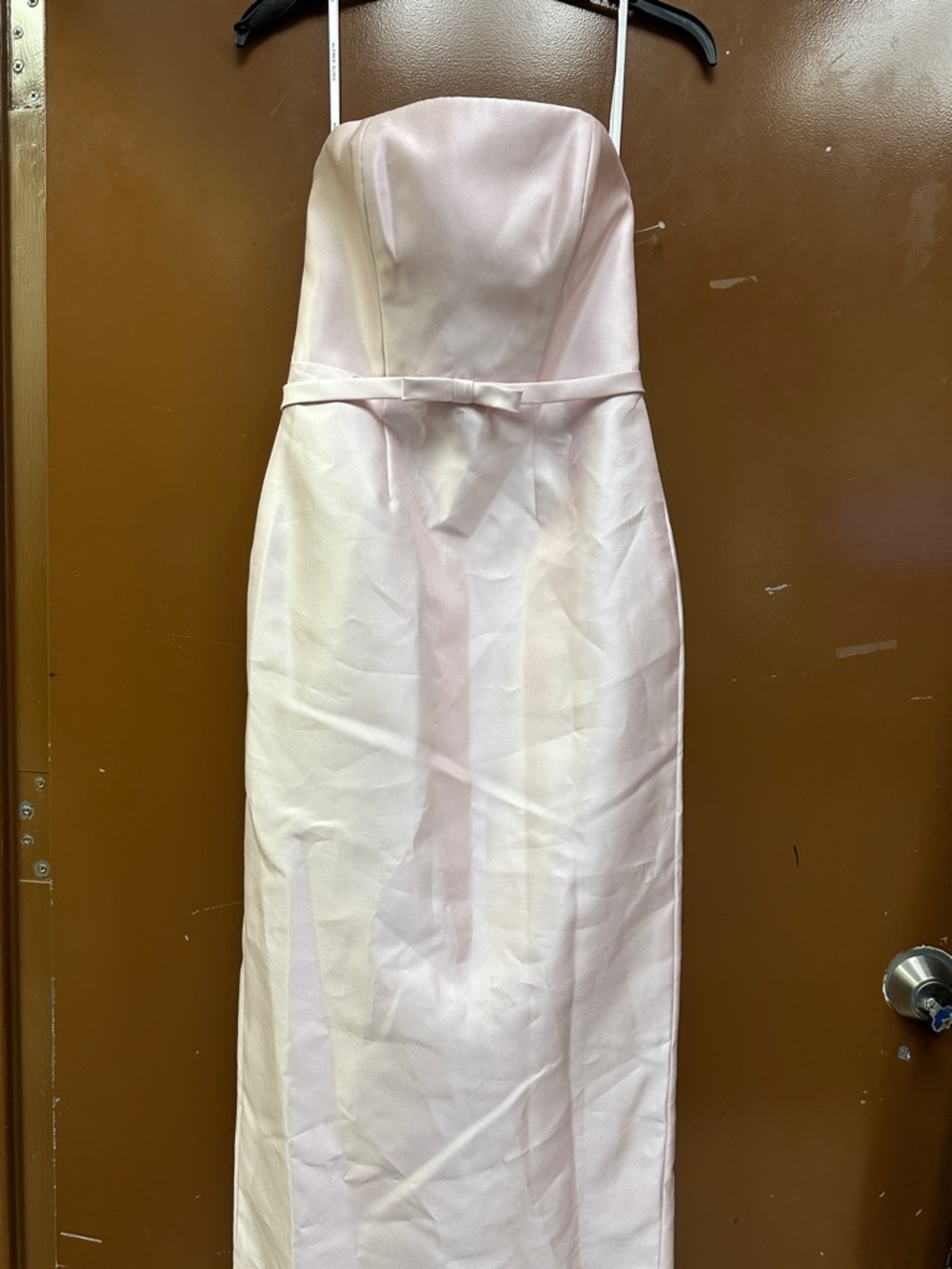 Alfred Sung Strapless Bow Belt Satin Twill Column Gown Dress Size 2R - Picture 6 of 10